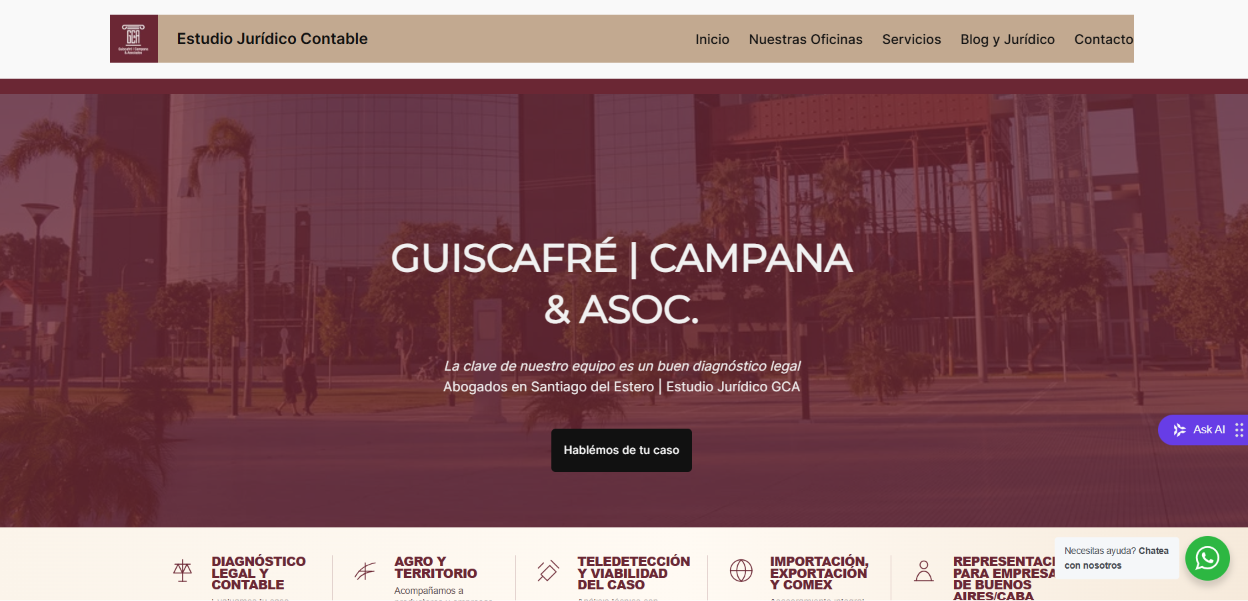 Sitio web del Estudio Jurídico GCA